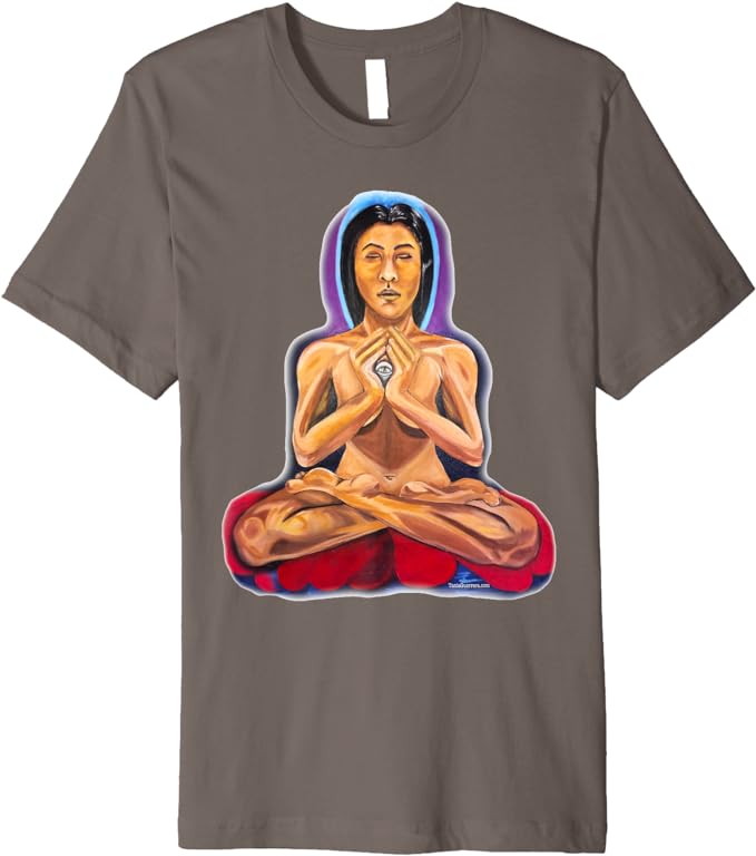 Eclipse Taino T-Shirt Woman Meditating on a Lotus Flower